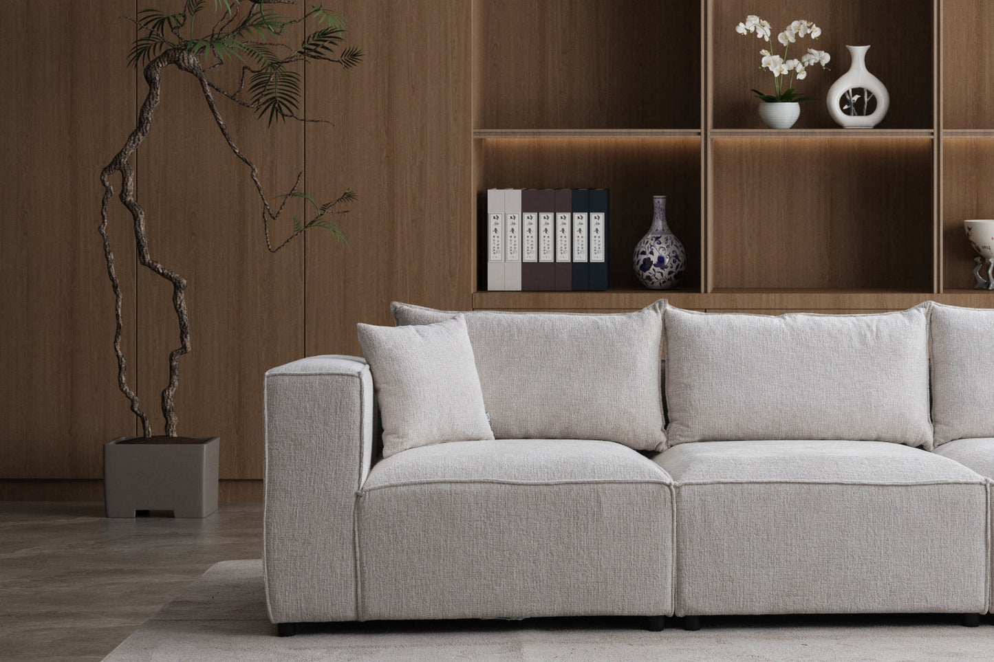Canapé ELEGANCE Modulable Chenille  3+1 Pouf