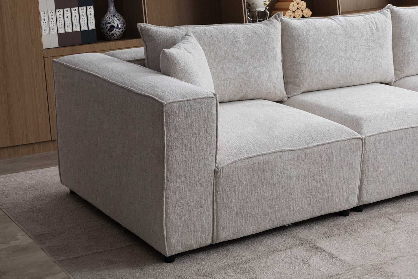 Canapé ELEGANCE Modulable Chenille  3+1 Pouf